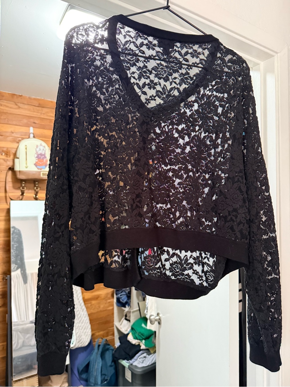 torrid Black Lace V-Neck Long Sleeve Sweater